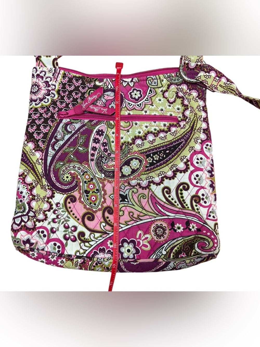 Vera Bradley Crossbody Quilted Purse Very Berry Paisley Pink Bag Hipster Ziptop - Picture 6 of 7